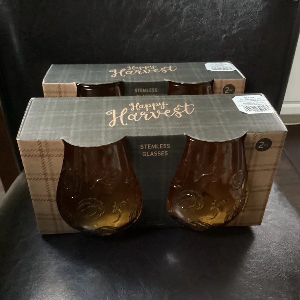 Happy Harvest Stemless Glasses Bundle